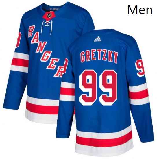 Mens Adidas New York Rangers 99 Wayne Gretzky Authentic Royal Blue Home NHL Jersey
